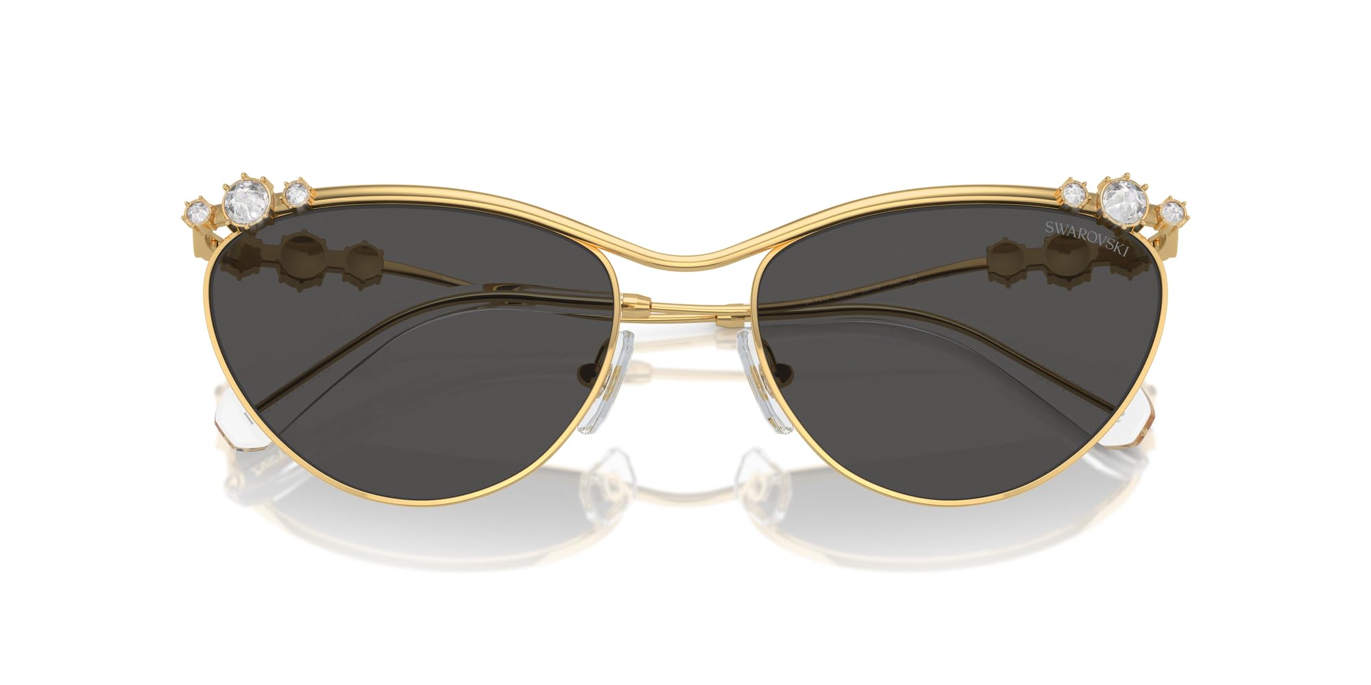 Amazon.com: Swarovski SK7017 Sunglasses, Gold/Dark Grey, 58